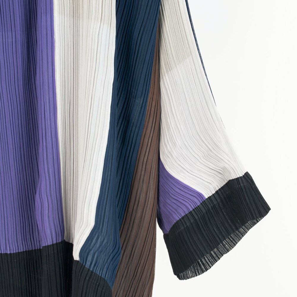 Issey Miyake SS1993 Reversible Multicolour Striped Pleated Open-Front Jacket - Picture 11 of 14